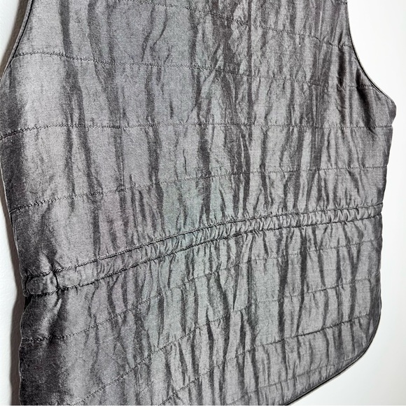 NIC+ZOE Womens Lyocell Metallic Silver Vest Lightweight Gray Cinched Waist Large - Picture 12 of 16